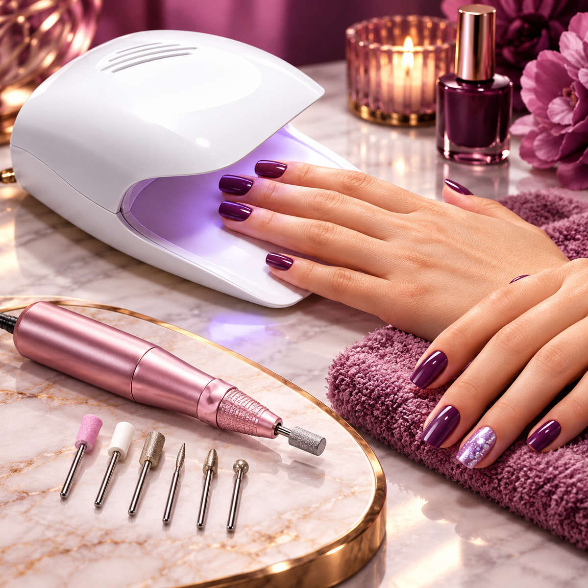 Set Mini Dremel + Lampara Para Manicure